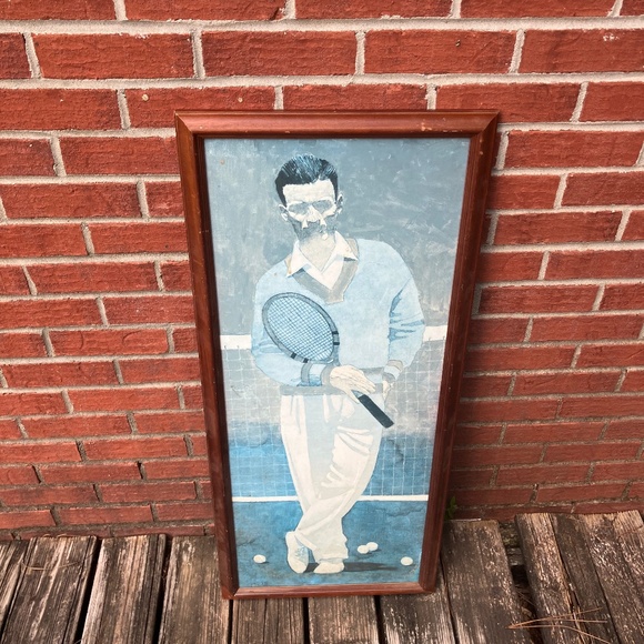 Framed, Signed Print “The Tennis Player ” By Bart Forbes Us Open - Picture 1 of 6